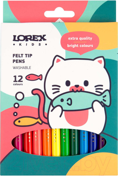 Изображение товара Фломастеры Lorex Kids / LXKFPCL-12 (12цв)
