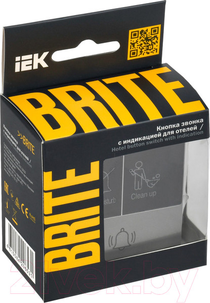 Изображение товара Кнопка звонка IEK Brite BR-V14-2-10-K46 (сталь)