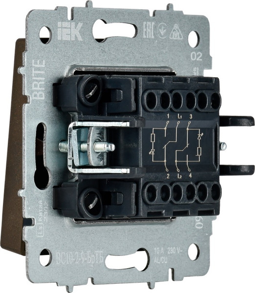 Изображение товара Выключатель IEK Brite BR-V20-2-10-K45 (темная бронза)