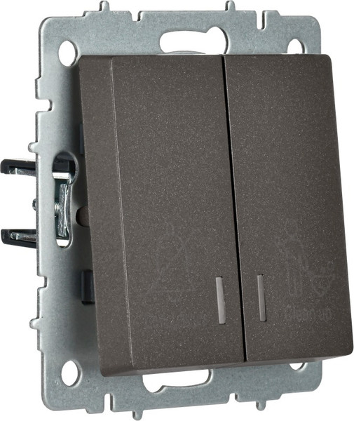 Изображение товара Выключатель IEK Brite BR-V20-2-10-K45 (темная бронза)