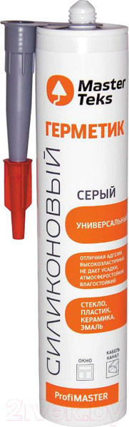 Изображение товара Герметик силиконовый MasterTeks ProfiMaster Универсальный (290мл, серый)