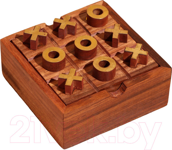 Изображение товара Настольная игра Sima-Land Крестики-нолики + солитер / 9931556 (дерево шишам)