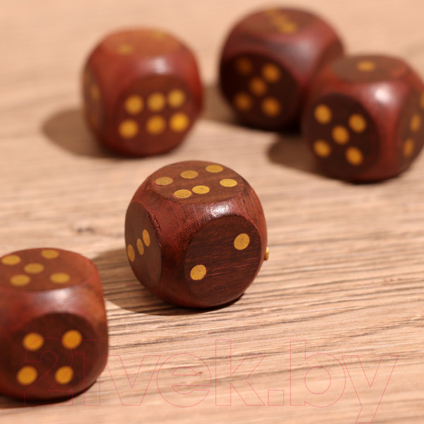 Изображение товара Набор кубиков для настольной игры Sima-Land Кубики / 9931528 (дерево шишам)