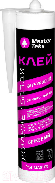 Изображение товара Жидкие гвозди MasterTeks ProfiMaster каучуковый 901 сверхпрочный (400г, бежевый)