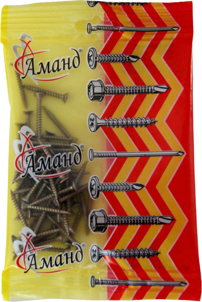Изображение товара Саморез Аманд Универсальный 4.5x35 (50шт, желтый цинк)