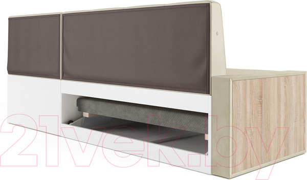 Изображение товара Уголок кухонный мягкий Mebel-Ars Таллин 211x83x141 (бархат бежевый Star Velvet 6 Light Beige)