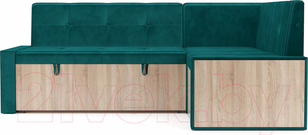 Изображение товара Уголок кухонный мягкий Mebel-Ars Таллин 191x83x121 (сине-зеленый Star Velvet 43 Black Green)