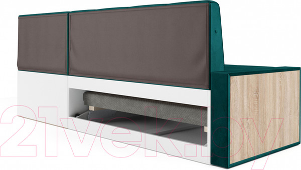 Изображение товара Уголок кухонный мягкий Mebel-Ars Таллин 211x83x141 (сине-зеленый Star Velvet 43 Black Green)