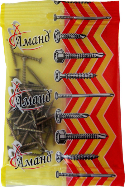 Изображение товара Саморез Аманд Универсальный 3.5x35 (50шт, желтый цинк)