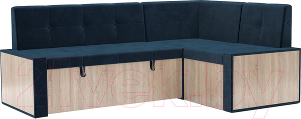 Изображение товара Уголок кухонный мягкий Mebel-Ars Таллин 211x83x141 (темно-синий Luna 034)