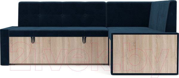 Изображение товара Уголок кухонный мягкий Mebel-Ars Таллин 211x83x141 (темно-синий Luna 034)