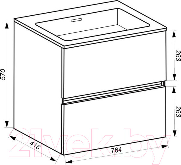 Изображение товара Тумба под умывальник ЗОВ Софи 80 / S80MW0MAGVA-ID80