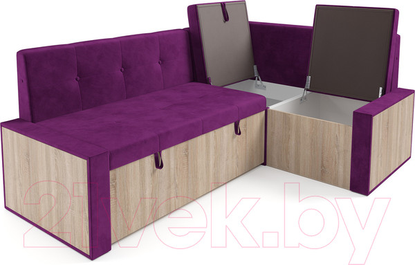 Изображение товара Уголок кухонный мягкий Mebel-Ars Таллин 211x83x141 (фиолетовый)