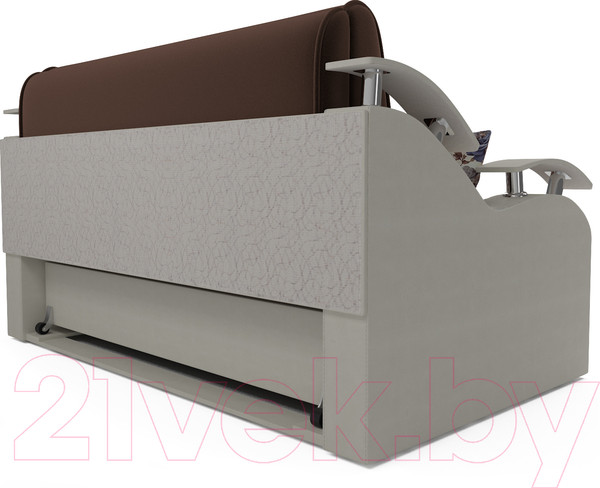 Изображение товара Диван Mebel-Ars Шарк №3 (рогожка коричневый/экокожа белый)