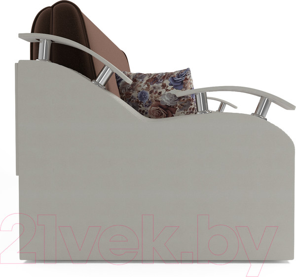 Изображение товара Диван Mebel-Ars Шарк №3 (рогожка коричневый/экокожа белый)