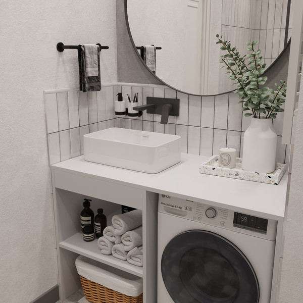 Изображение товара Тумба под умывальник ЗОВ Стамбул 120 / S120LWP0LWPWM (белый)