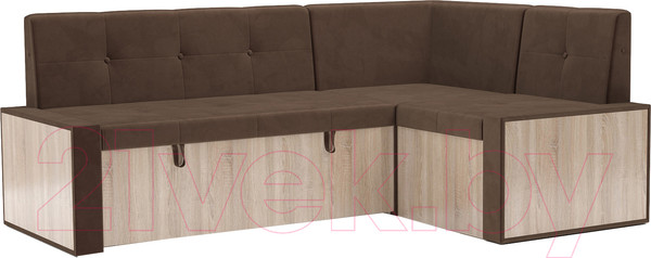 Изображение товара Уголок кухонный мягкий Mebel-Ars Таллин 211x83x141 (велюр молочный шоколад НВ-178 13)