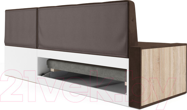 Изображение товара Уголок кухонный мягкий Mebel-Ars Таллин 211x83x141 (велюр молочный шоколад НВ-178 13)
