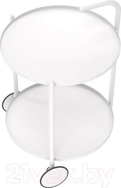 Изображение товара Сервировочный столик Sheffilton SHT-CT60 (белый муар/белый)