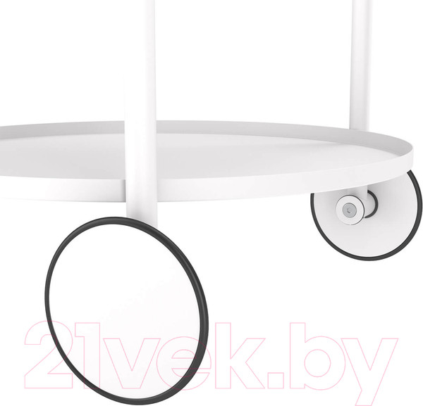 Изображение товара Сервировочный столик Sheffilton SHT-CT60 (белый муар/белый)