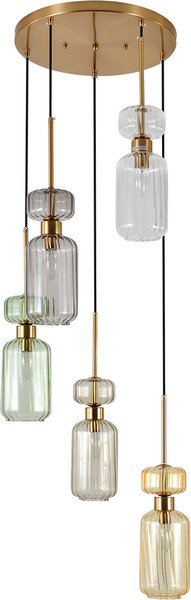 Изображение товара Люстра ESCADA 1141/5S CL/BG/GN/SM/AM (прозрачный/бежевый/зеленый/дым/янтарь)