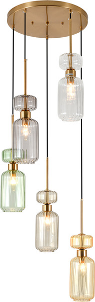 Изображение товара Люстра ESCADA 1141/5S CL/BG/GN/SM/AM (прозрачный/бежевый/зеленый/дым/янтарь)