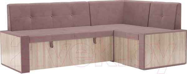 Изображение товара Уголок кухонный мягкий Mebel-Ars Таллин 211x83x141 (велюр пудра НВ-178 18)