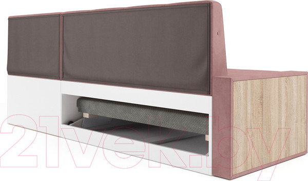 Изображение товара Уголок кухонный мягкий Mebel-Ars Таллин 211x83x141 (велюр пудра НВ-178 18)