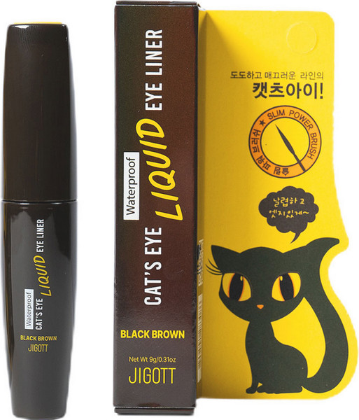 Изображение товара Подводка для глаз жидкая Jigott Cat's Eye Waterproof Liquid Eyeliner Black Brown (9г)