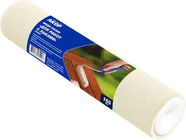 Изображение товара Ролик малярный Акор Для работ с лаками 160мм (велюр)