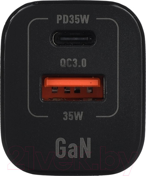 Изображение товара Адаптер питания сетевой GoPower 1USB+1TYPE-C 35W QC3.0 / 00-00028403 (черный)