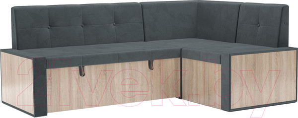Изображение товара Уголок кухонный мягкий Mebel-Ars Таллин 211x83x141 (велюр серо-синий HB-178 26)