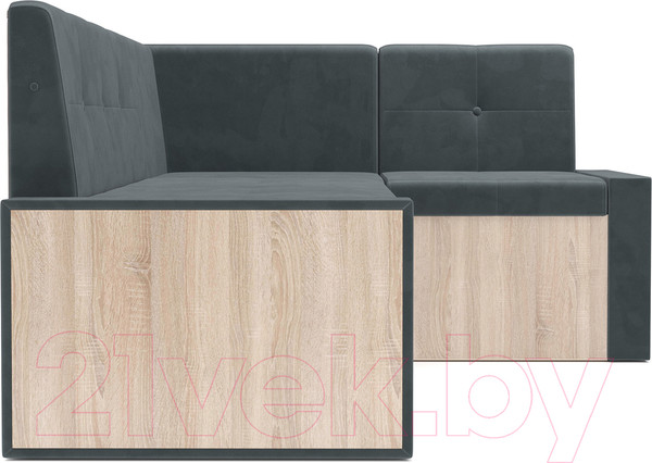 Изображение товара Уголок кухонный мягкий Mebel-Ars Таллин 211x83x141 (велюр серо-синий HB-178 26)