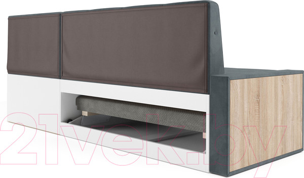 Изображение товара Уголок кухонный мягкий Mebel-Ars Таллин 211x83x141 (велюр серо-синий HB-178 26)