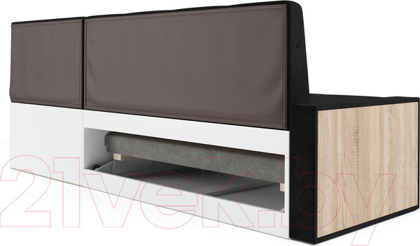 Изображение товара Уголок кухонный мягкий Mebel-Ars Таллин 211x83x141 (велюр черный НВ-178 17)