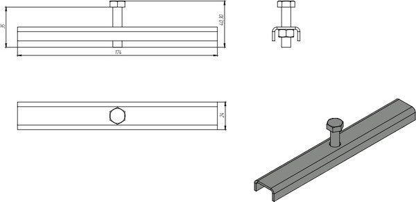 Изображение товара Крепеж для лотка водоотводного Стандартпарк КЛВ-15.18.02-ОС / 6120