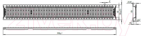 Изображение товара Решетка водоприемная Стандартпарк Basic РВ-10.14.100-К-шт.-ст.-оц / 20101-М