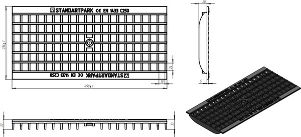 Изображение товара Решетка водоприемная Стандартпарк Basic РВ-20.24.50-яч-ВЧ-кл С / 25403