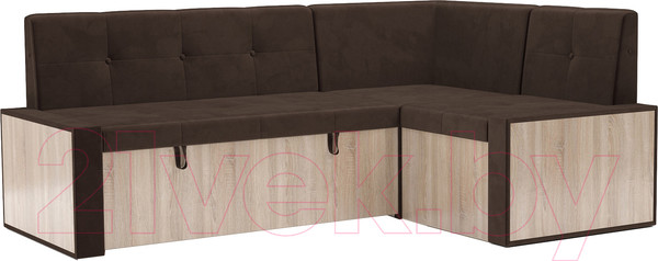 Изображение товара Уголок кухонный мягкий Mebel-Ars Таллин 191x83x121 (велюр шоколад HB-178 16)