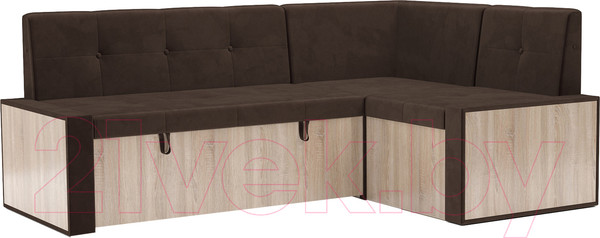 Изображение товара Уголок кухонный мягкий Mebel-Ars Таллин 211x83x141 (велюр шоколад HB-178 16)