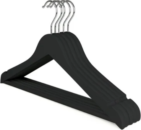 Изображение товара Набор деревянных вешалок-плечиков Рыжий кот 311381 (5шт, черный)