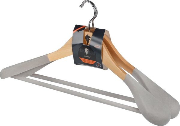 Изображение товара Набор деревянных вешалок-плечиков Leonord 107885 (2шт, светлое дерево)