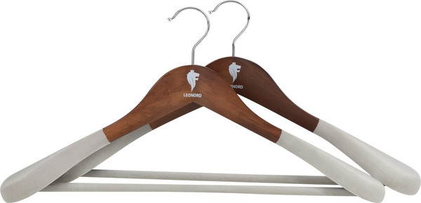 Изображение товара Набор деревянных вешалок-плечиков Leonord 107905 (2шт, темно-коричневый)