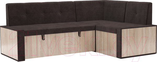 Изображение товара Уголок кухонный мягкий Mebel-Ars Таллин 211x83x141 (кордрой коричневый)