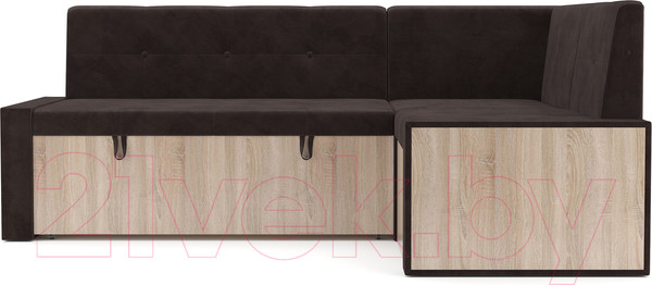 Изображение товара Уголок кухонный мягкий Mebel-Ars Таллин 211x83x141 (кордрой коричневый)