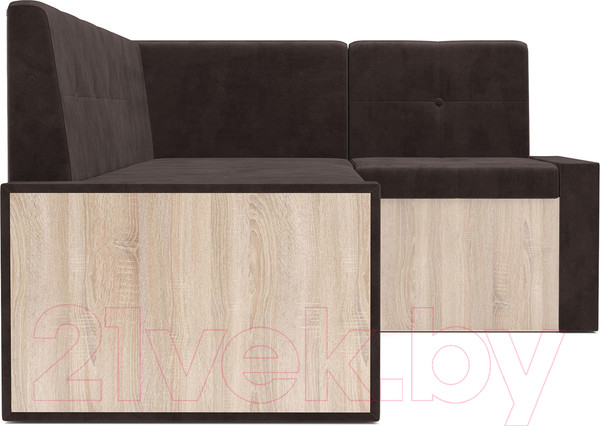 Изображение товара Уголок кухонный мягкий Mebel-Ars Таллин 211x83x141 (кордрой коричневый)