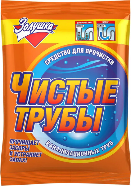 Изображение товара Средство для устранения засоров ЗолушкА Чистые трубы гранулы (90г)