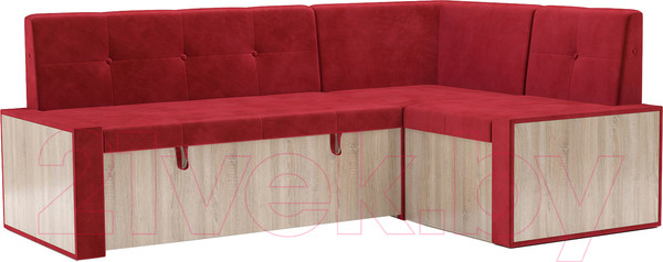 Изображение товара Уголок кухонный мягкий Mebel-Ars Таллин 191x83x121 (кордрой красный)