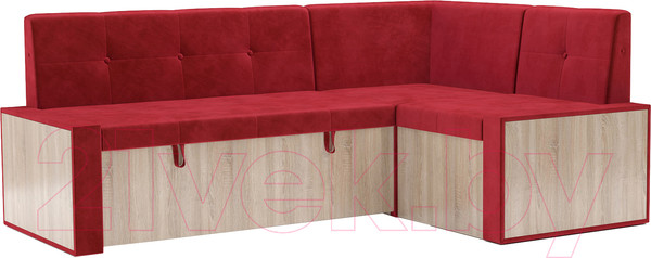 Изображение товара Уголок кухонный мягкий Mebel-Ars Таллин 211x83x141 (кордрой красный)