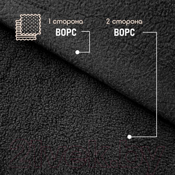Изображение товара Ткань для творчества Sentex Флис двухсторонний 50x50 (черный)